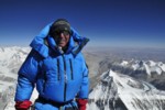 Ed Viesturs celebrates his 7th summit of Mt. Everest, May 19, 2009.