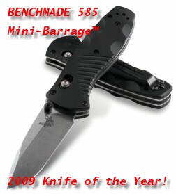 Stout, stealthy, and razor sharp, the Benchmade 585 Mini-Barrage is also kinda' slick.