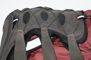 A full size Mtn. bike helmet easily fits in the Newport's outer pouch.