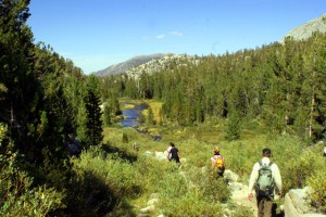 Comming down from the high Sierras to the Mosquito Flats trailhead. 