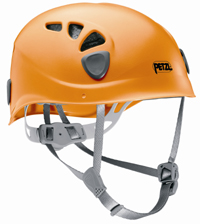 A lightweight helmet is mandatory for beginners, especially if you take outdoor classes. This Petzl Elios helmet is a low-profile, light ABS plastic helmet that's easily adjustable and comfortable. The helmet can also be used for mountaineering and ice climbing. Retails around $65.95. www.petzl.com