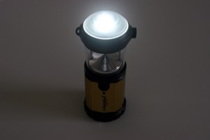 The Eureka! Magic 185 in flashlight mode has a bright 185 Lumens LED light within a plastic dome diffuser.