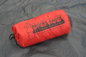 The Brooks-Range Alpini sleeping pad fits into a small stuff sack that doesn't take up much space.