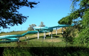 Children shoot down this slide at a rapid rate of fun.