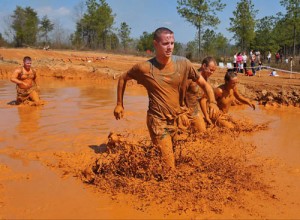 Mud running in Tough Mudder Event