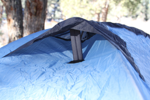 The rain fly features two fents that pop open and prevent moisture from collecting up inside. 